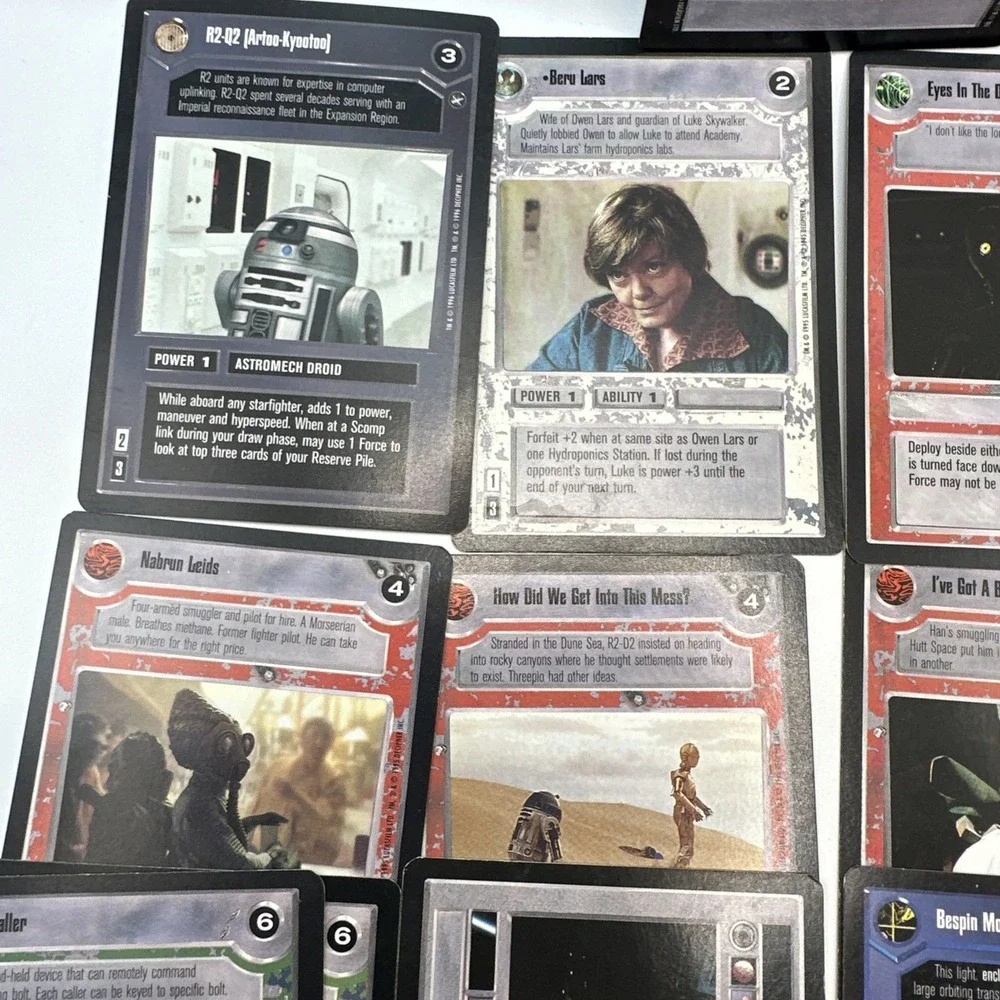 Vintage Star Wars CCG Decipher Lot 14 Cards Mixed Light Dark Side SWCCG